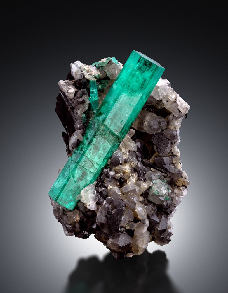 Emerald with Calcite, Muzo, Colombia