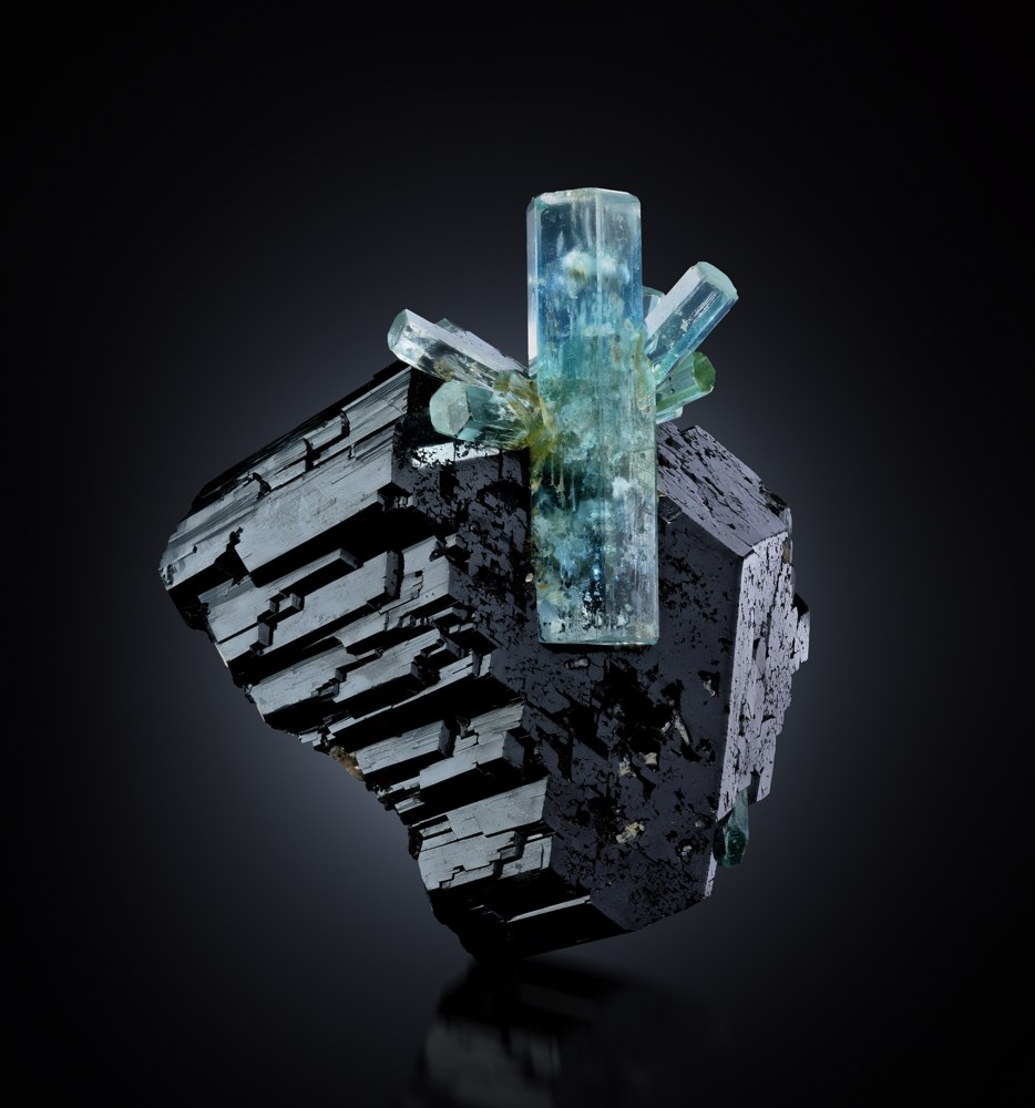 Aquamarine with Schorl, Erongo Mountain, Namibia
