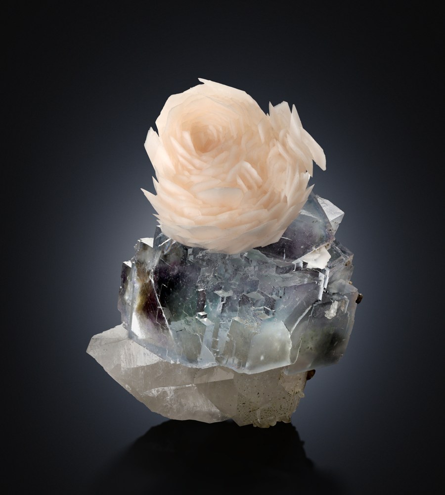 Calcite with Fluorite and Quartz, Yaogangxian Mine, China