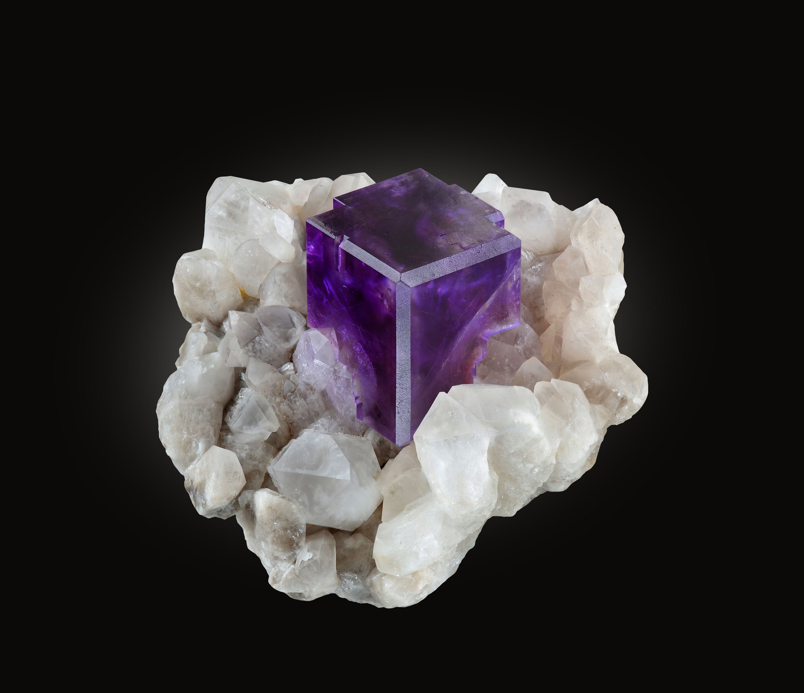 Fluorit mit Quarz, Berbes, Spanien
