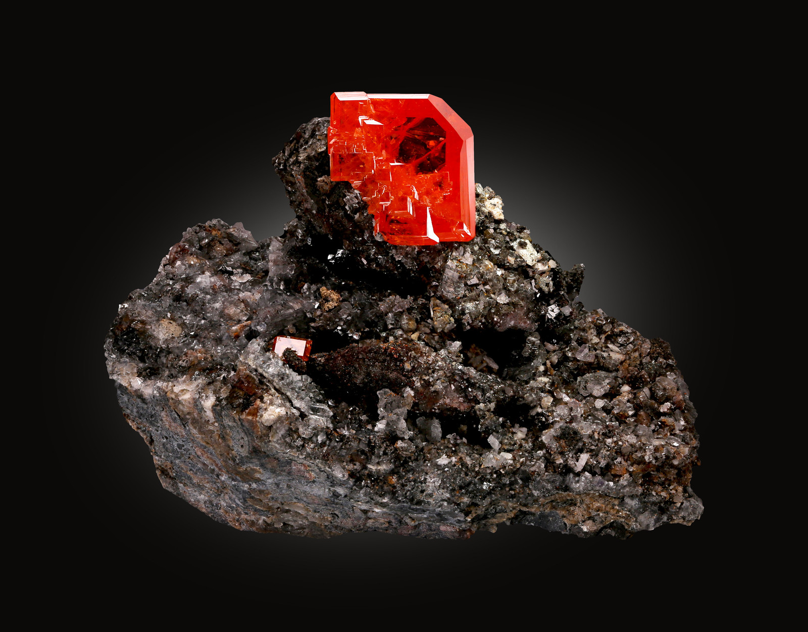 Wulfenit mit Quarz, Red Cloud Mine, USA